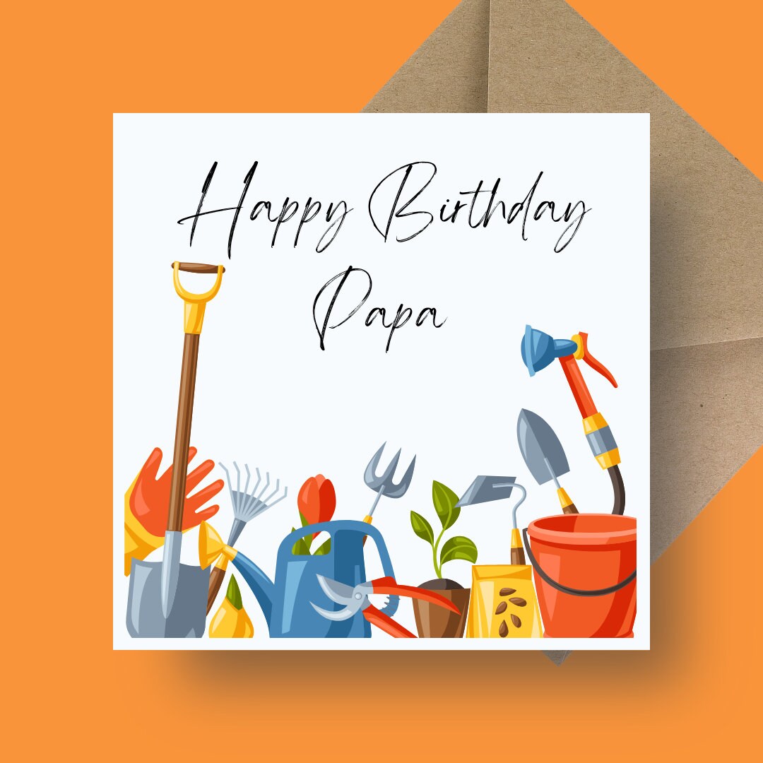 Birthday Card - Pottering Around The Garden