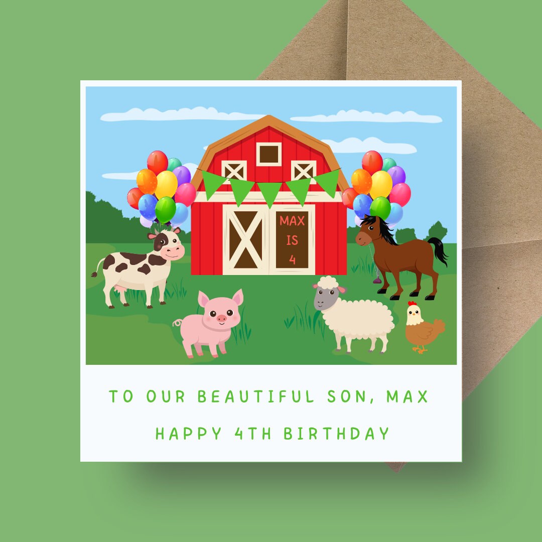 Birthday Card - On The Farm