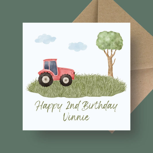 Birthday Card - Tractor Fun