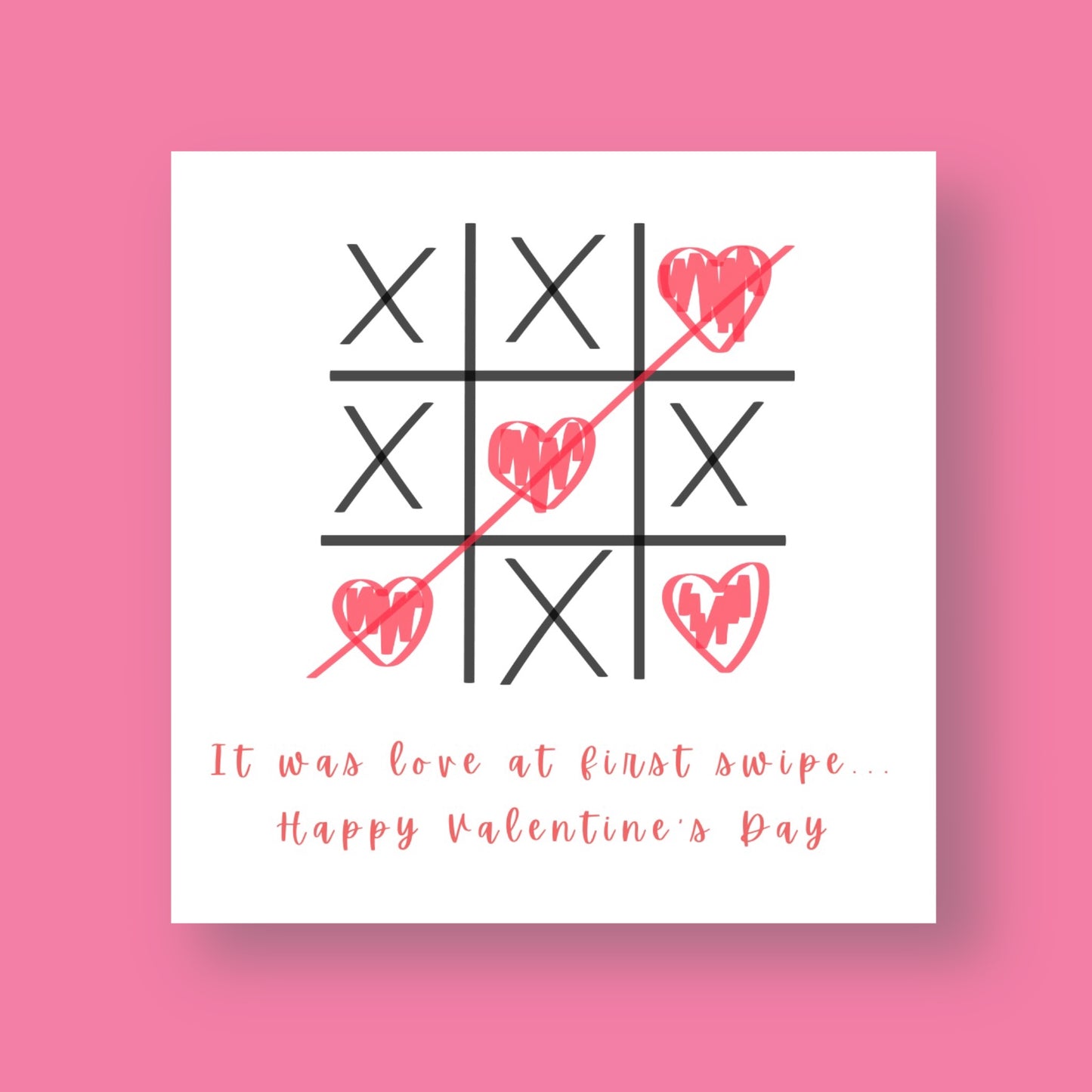 Valentine's Card - Hearts & Crosses