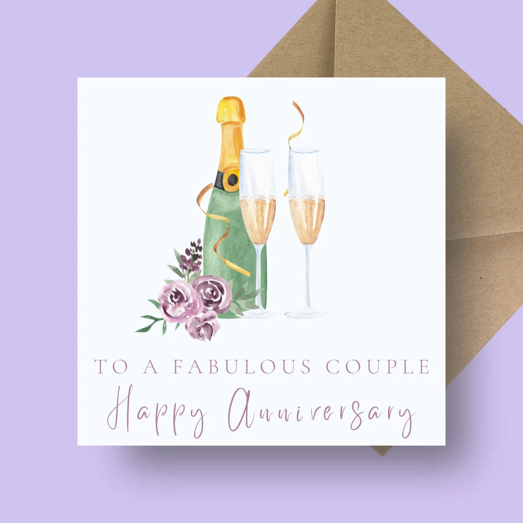 Anniversary Card - Champagne Celebrations