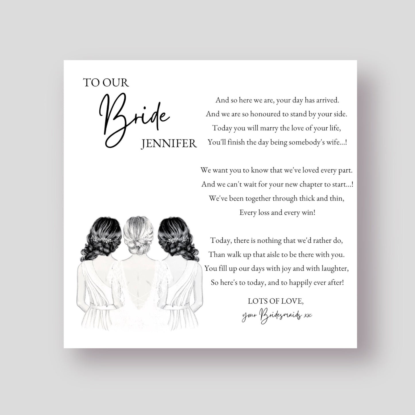 Wedding Card - From Your Bridesmaids