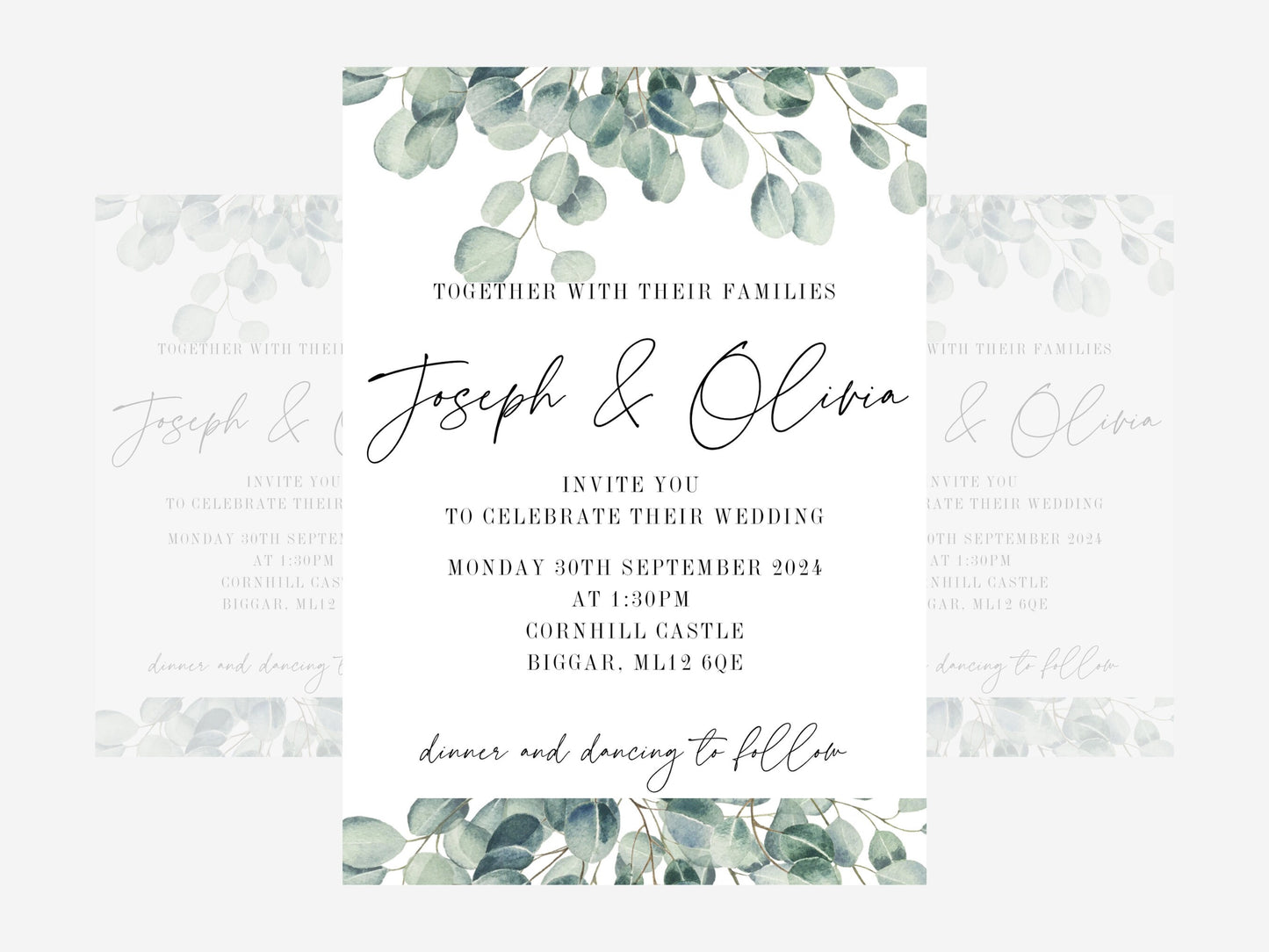 Wedding Invitation - Eucalyptus Collection