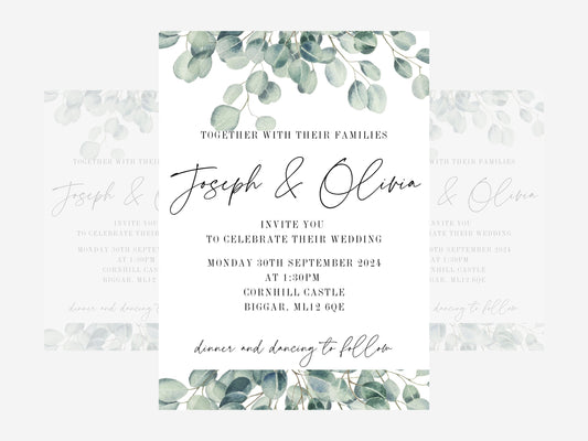 Wedding Invitation - Eucalyptus Collection