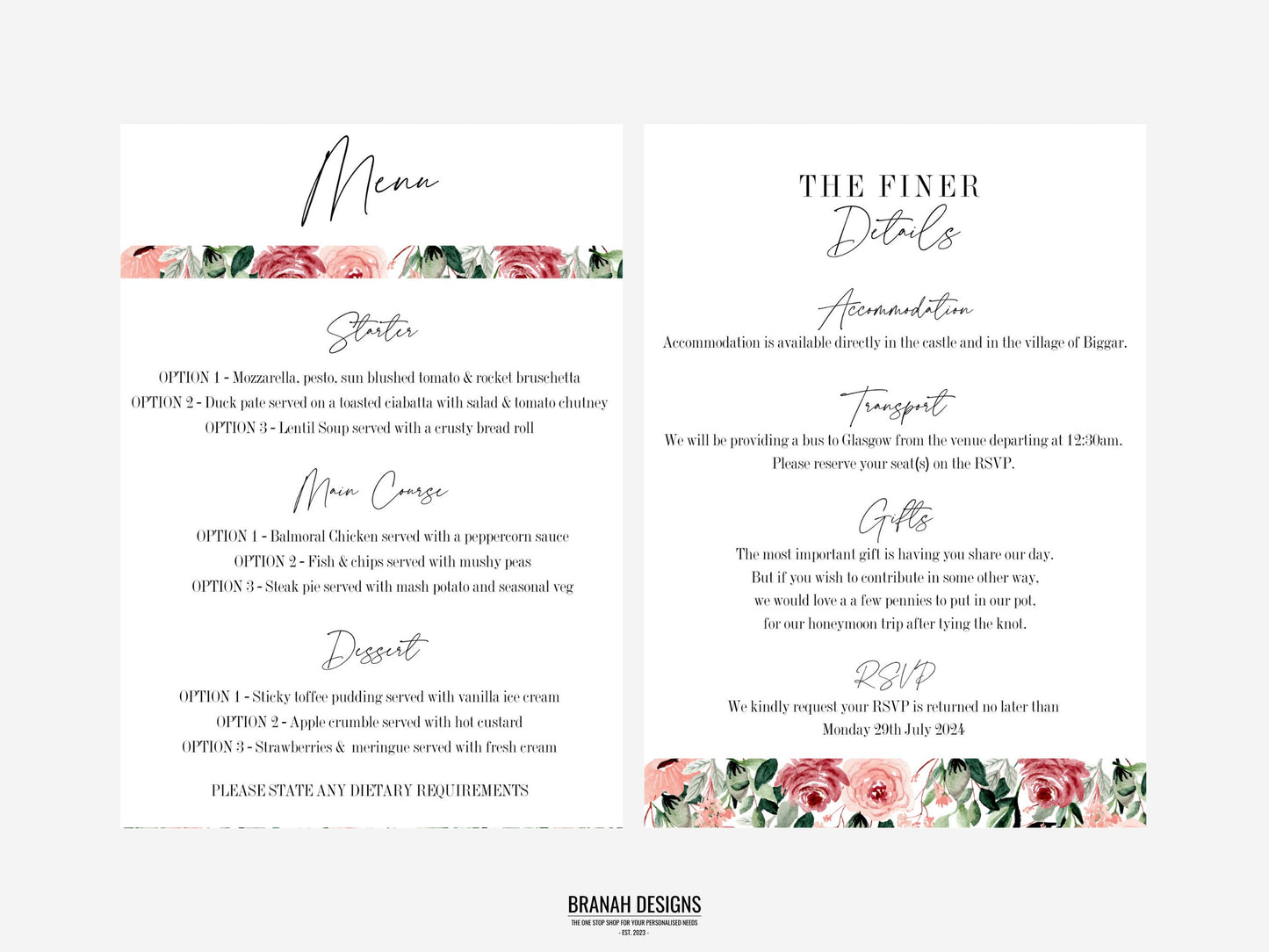 Wedding Invitation - Floral Collection