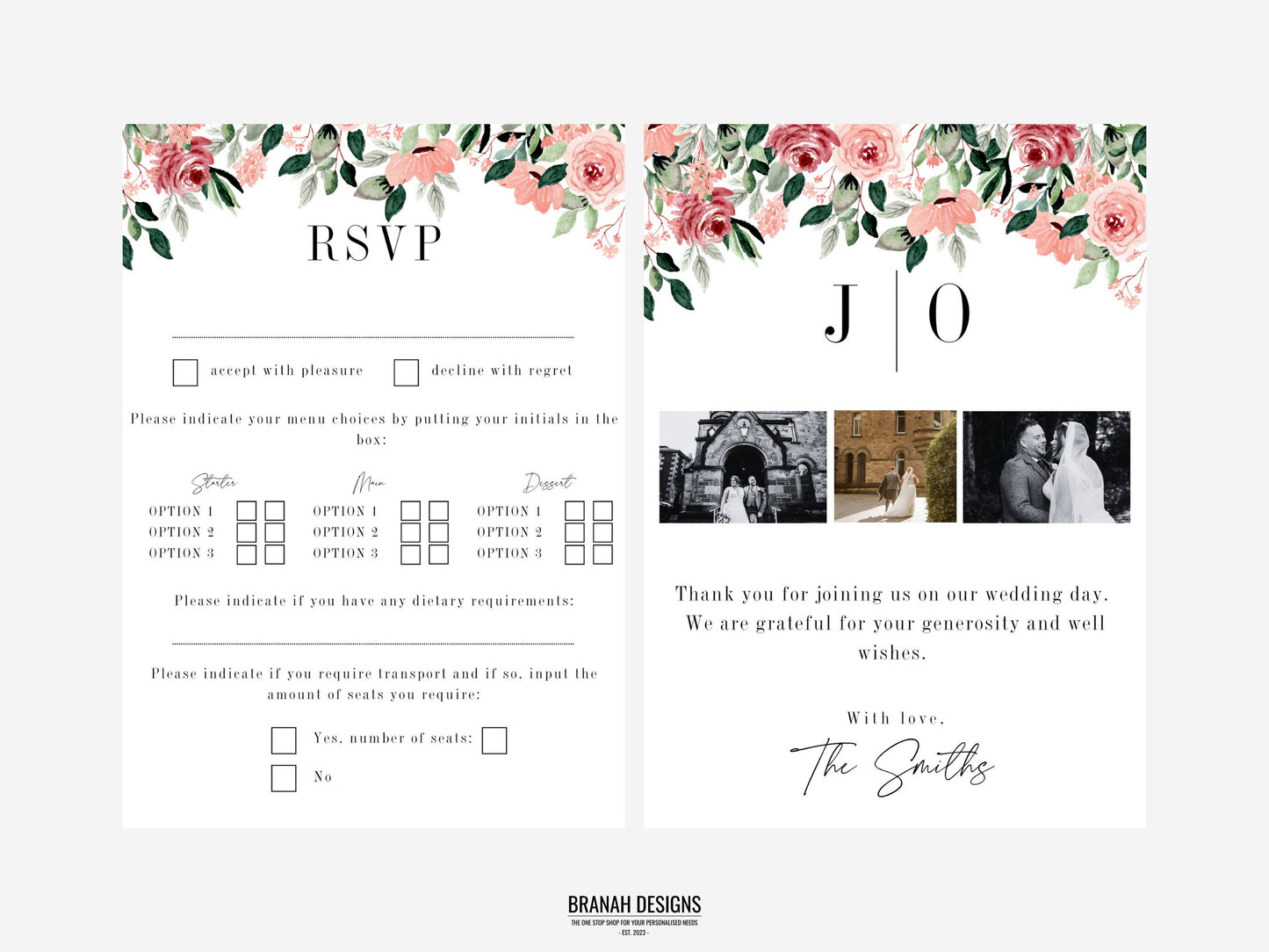 Wedding Invitation - Floral Collection