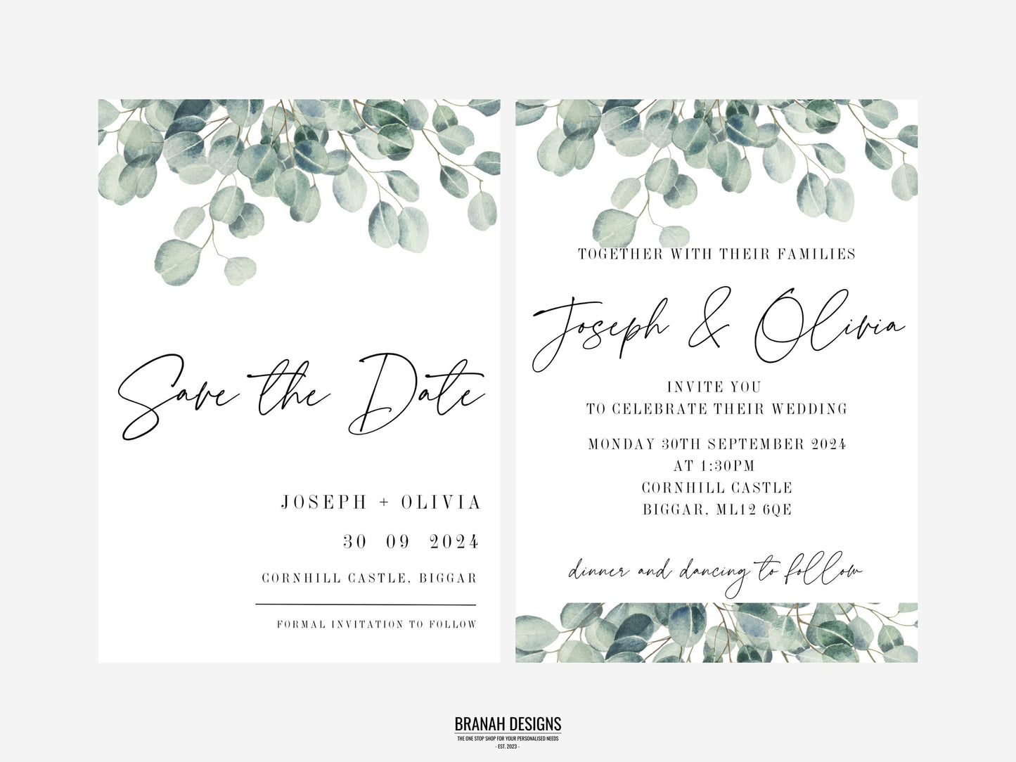 Wedding Invitation - Eucalyptus Collection