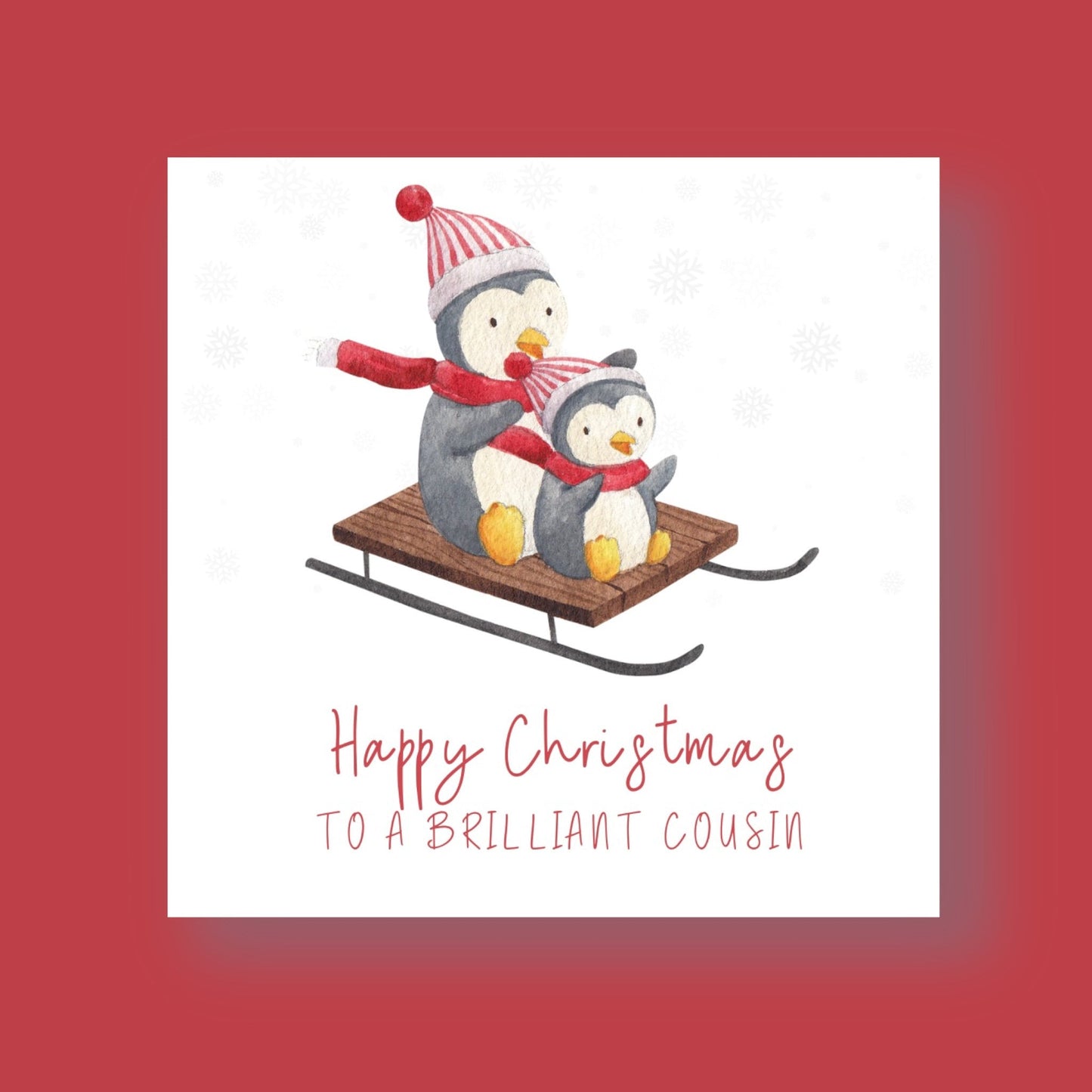 Christmas Card - Penguins Sledging