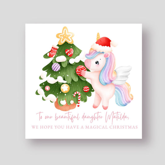 Christmas Card - Festive Unicorn