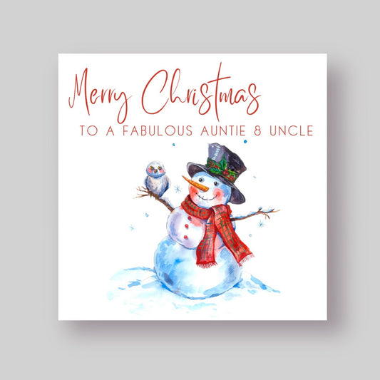 Christmas Card - Snowman & His Friend