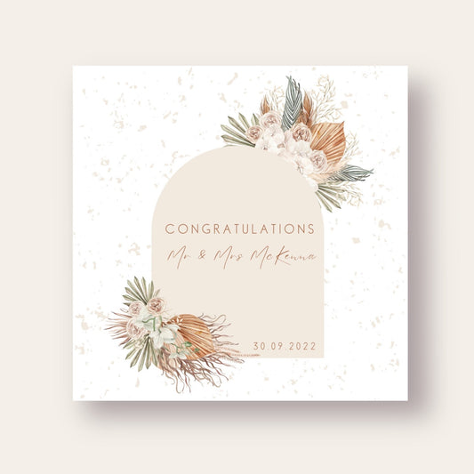 Wedding Card - Touch Of Pampas