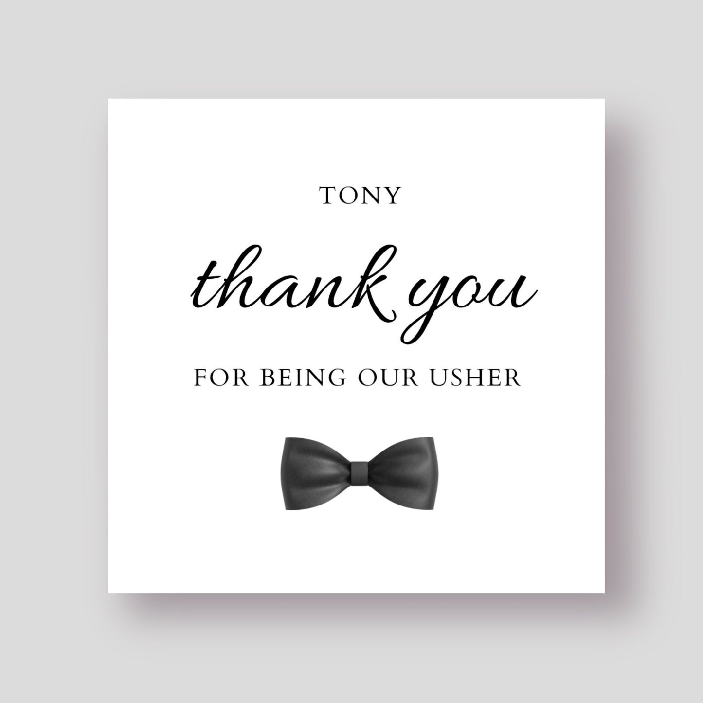 Thank You Card - Bow Tie