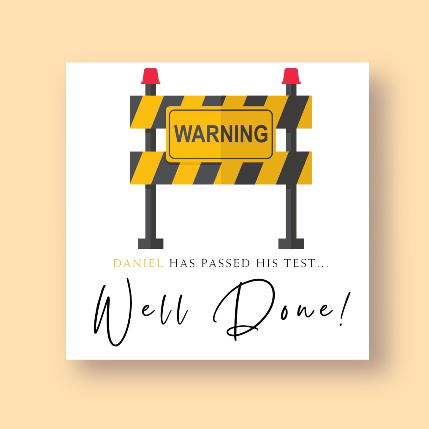 Driving Test Card - Hazard Warning