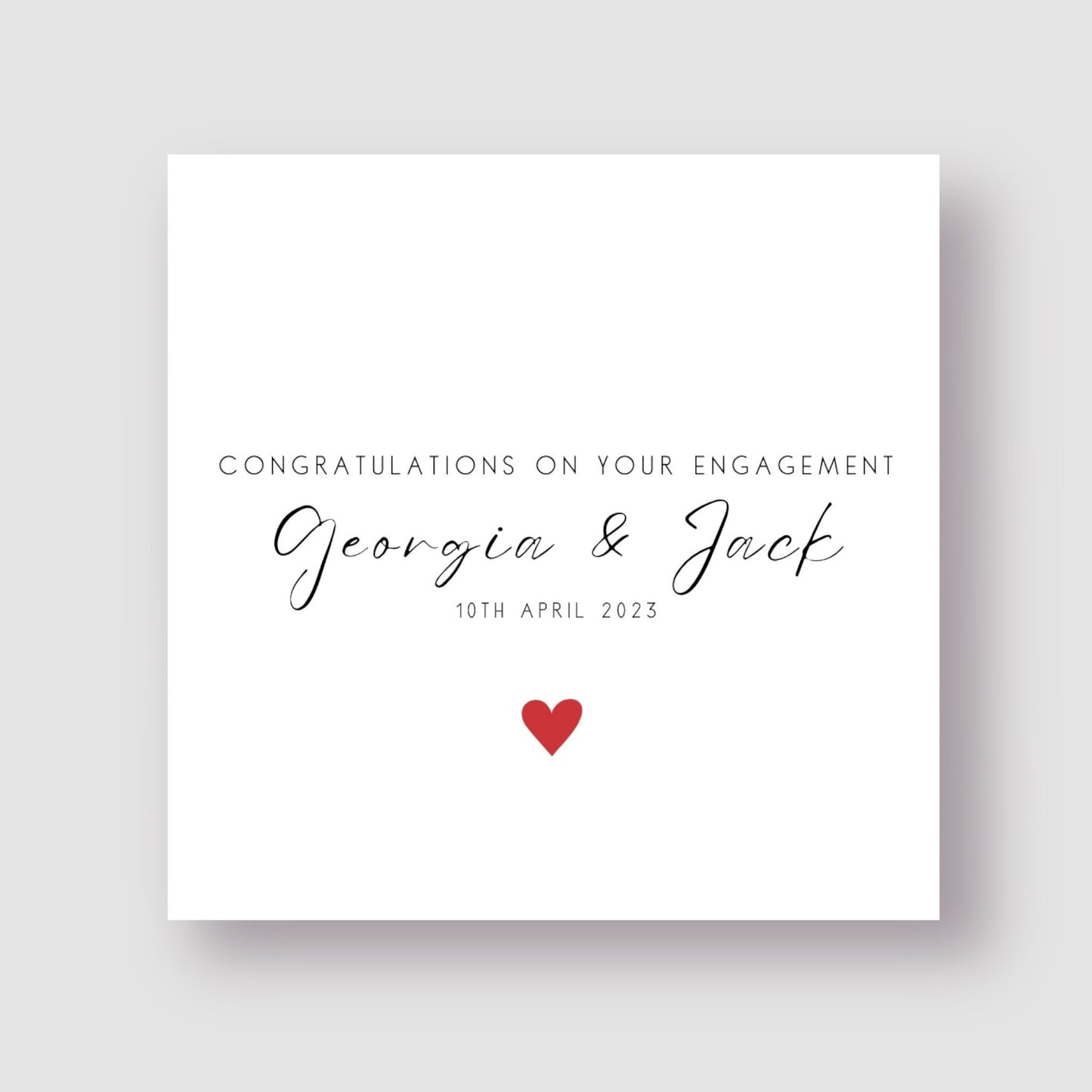 Engagement Card - Little Red Heart